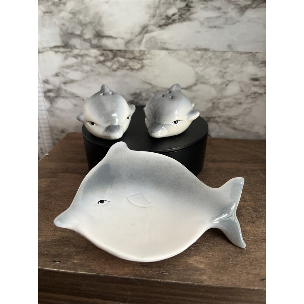 Dolphin 3pc Salt & Pepper Shakers